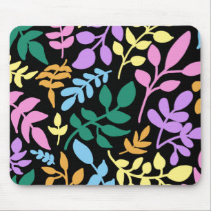 Mousepad Colorful foliage in black background