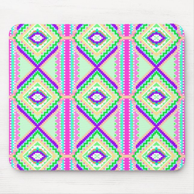 Mousepad Colorful Geometric Boho Pattern (Frente)