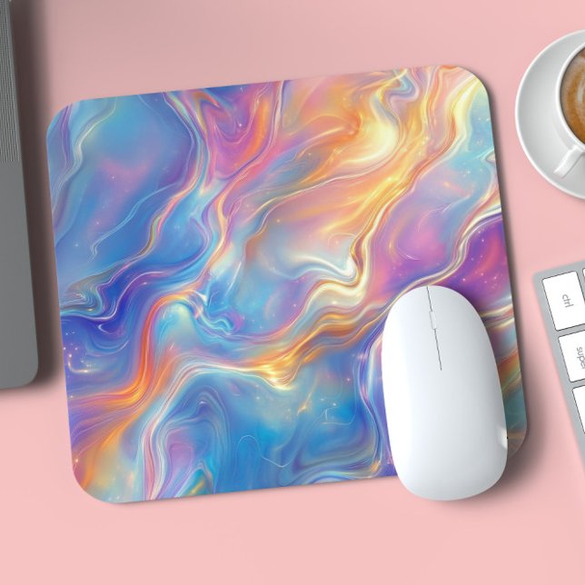 Mousepad Colorful opal swirly flowing marble texture (Criador carregado)
