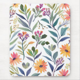Mousepad Colorful Wildflowers | Beautiful Floral Watercolor