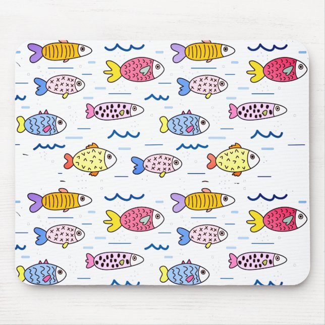 Mousepad Colorida Escola de Peixes (Frente)