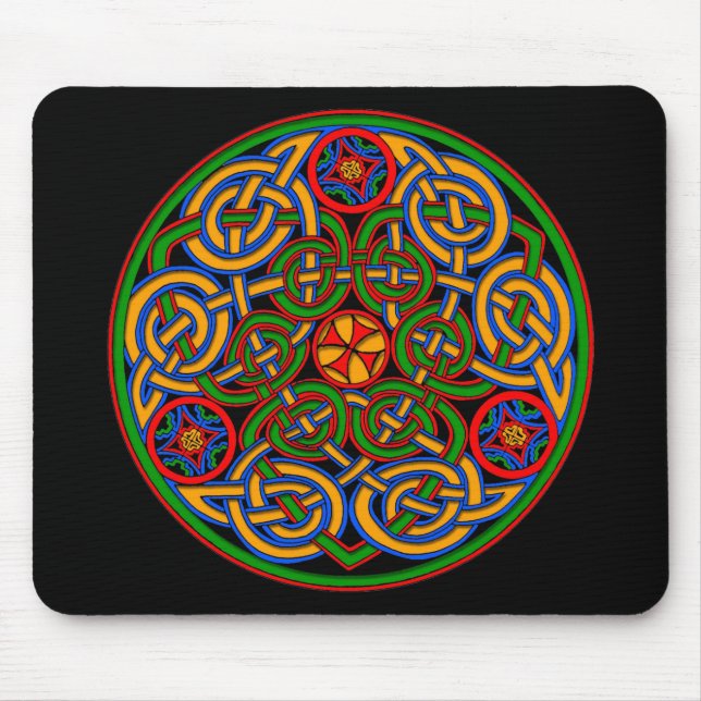 Mousepad Colorida Estilo Antiquado Arte Celta (Frente)