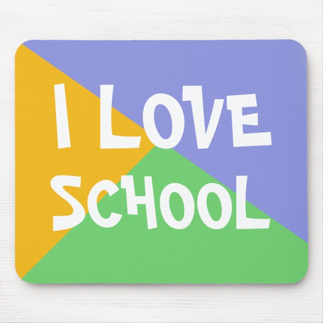 Mousepad Colorida Eu Adoro Texto personalizado Azul do Scho (Frente)