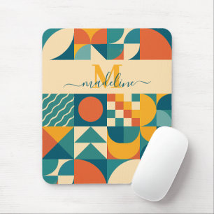 Mousepad Colorida Geométrica Retroativa Personalizada