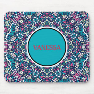 Mousepad Colorida Mandala Pattern Boho Hippie Geométrico