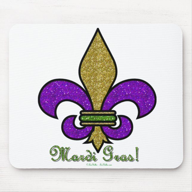 Mousepad Colorida Mardi Gras Fleur De Lis (Frente)