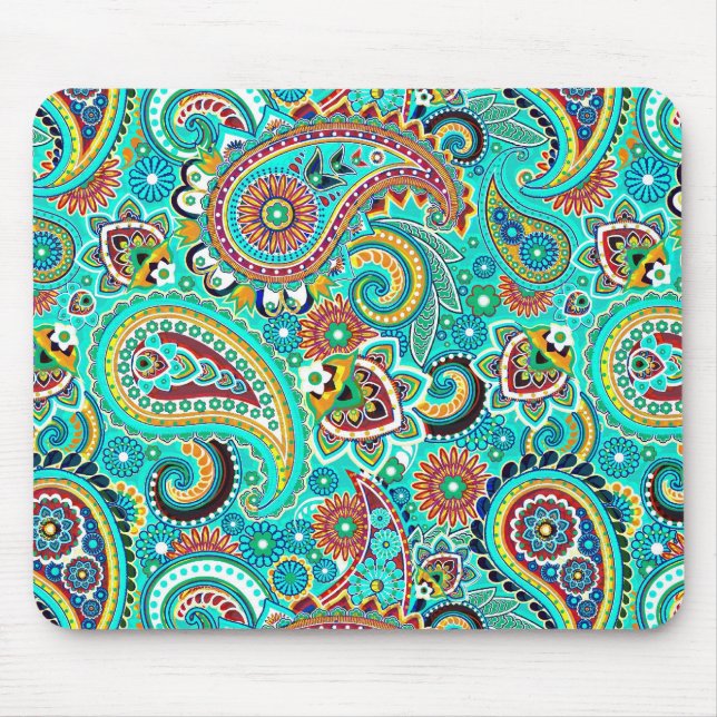 Mousepad Colorida Retro Paisley (Frente)