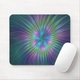 Mousepad Colorida Shiny Fantasy Flor Abstrato Arte Fractal