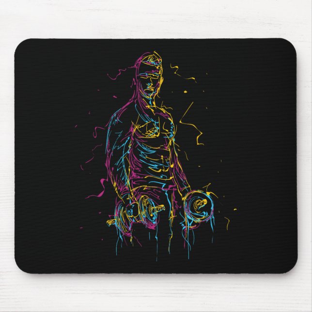 Mousepad Colorida Strongman Bodybuilding Gym Welevaging (Frente)