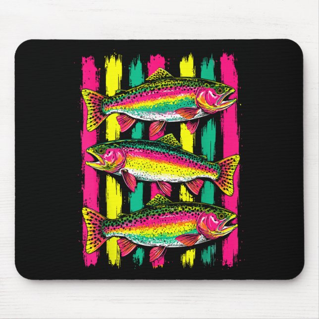 Mousepad Colorida truta arco-íris sofisticada vida de verão (Frente)