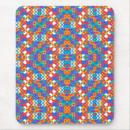 Mousepad colorido com padrão geométrico em azul