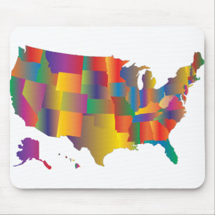 Mousepad Colorido Mapa da América