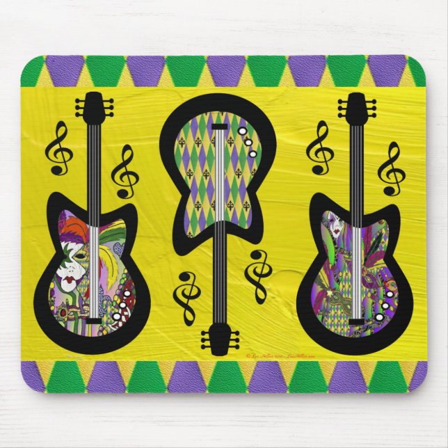 Mousepad Colorido Mardi Gras Guitars (Frente)