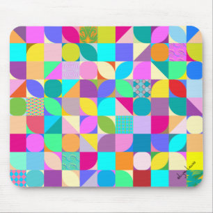 Mousepad Colorido Pano de Rato Gráfico Abstrato Geométrico