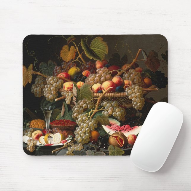 Mousepad Colorido Pintura de Natureza Morta de Frutas Barro (Com mouse)