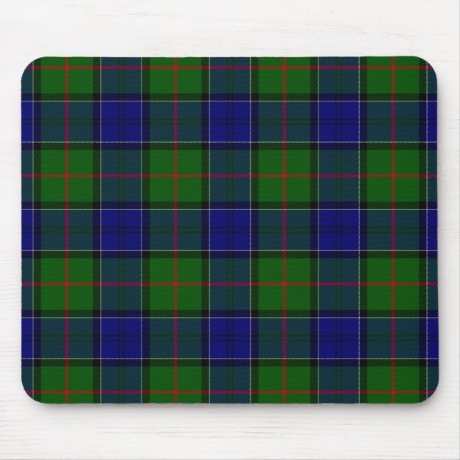 Mousepad Colquhoun tartan xadrez verde azul (Frente)