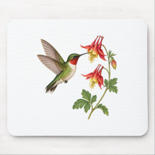 Mousepad Columbine e Beija-flor para um Espaço de Trabalho
