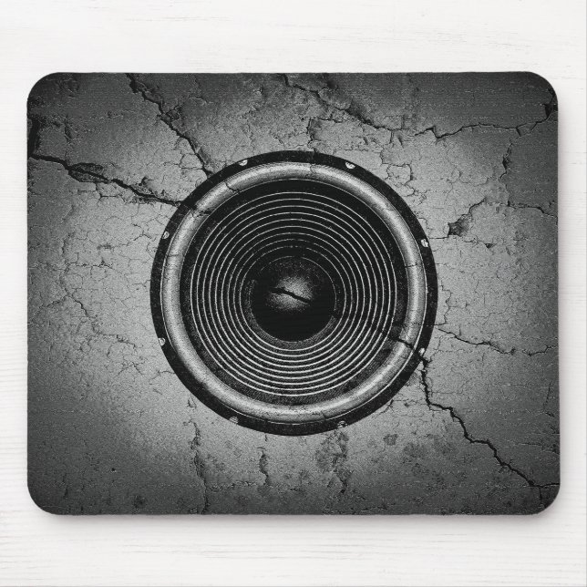 Mousepad Coluna de som numa parede rachada (Frente)