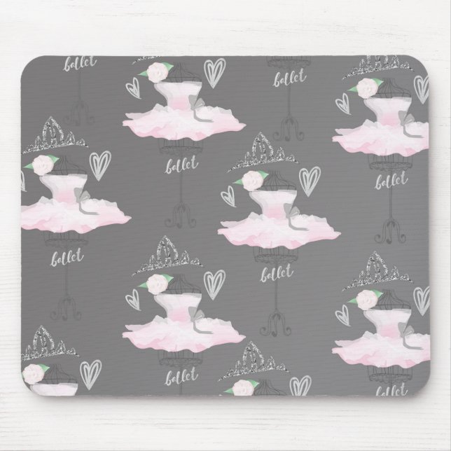 Mousepad Coluna Rosa e Cinza, Ballerina, Raparigas, Cuecas (Frente)