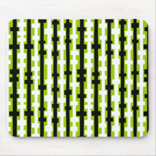 Mousepad Colunas abstratas - preto e branco em Gree