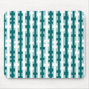 Mousepad Colunas abstratas - verdes e branco no Lt Azul