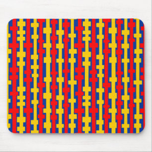 Mousepad Colunas abstratas - vermelhas e âmbar no marinho