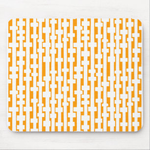 Mousepad Colunas abstrato - Branco no Laranja Lt