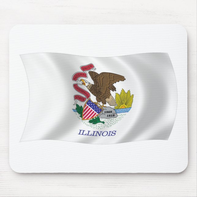 Mousepad com a Bandeira de Illinois (Frente)