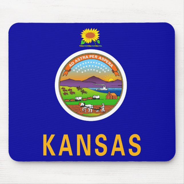 Mousepad com Bandeira do Estado do Kansas - EUA (Frente)
