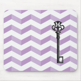 Mousepad com Chevron 3D Violeta e Chave Antiga