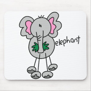 Mousepad com desenho de elefante em palitinhos