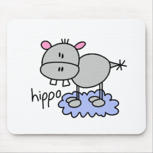 Mousepad com desenho de hipopótamo
