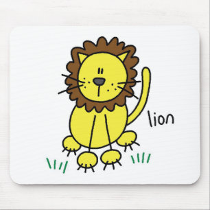 Mousepad com desenho de leão em palito