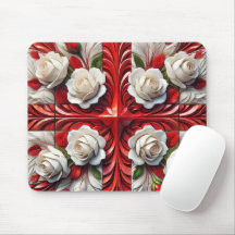 Mousepad com Design de Rosas Inglês