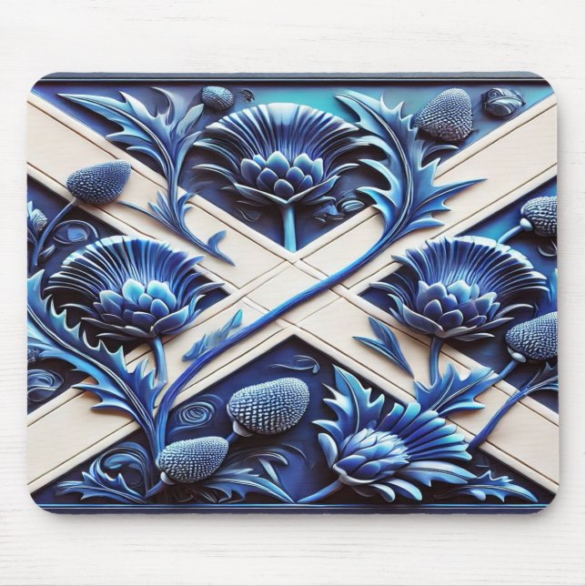 Mousepad com Design de Thistles Escocês (Frente)