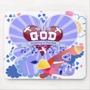 Mousepad Com Deus Corações