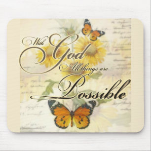 Mousepad Com Deus Girassóis e borboleta  