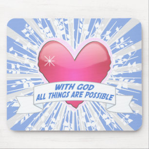Mousepad Com Deus, todas as coisas são possíveis