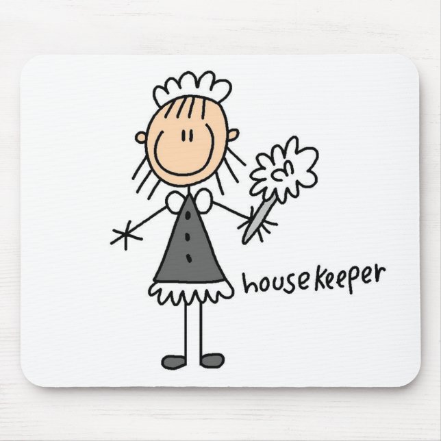 Mousepad com Figura de Funcionária da Limpeza (Frente)