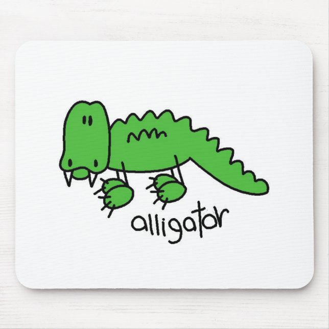 Mousepad com Figura de Jacaré em Stick Figure (Frente)