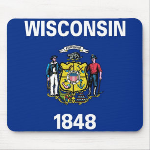 Mousepad com Flag of Wisconsin State - EUA