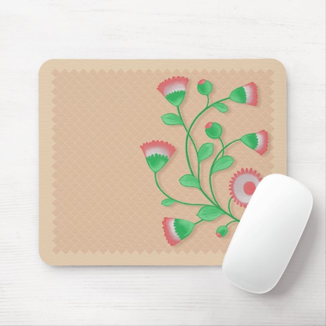 Mousepad com forma de flor rosa (Com mouse)
