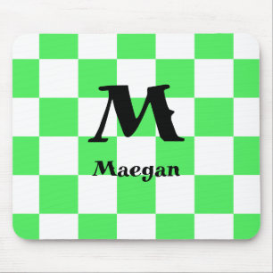 Mousepad com Fundo de Padrão Xadrez Verde