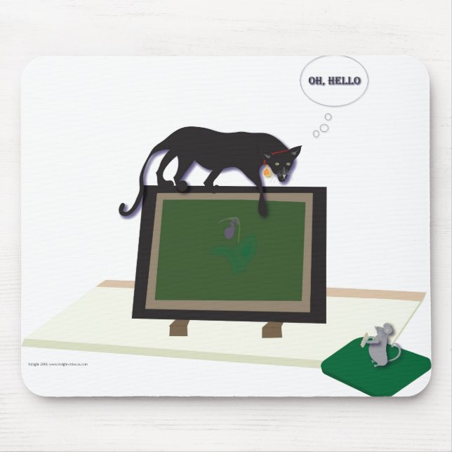 Mousepad com gato e rato (Frente)