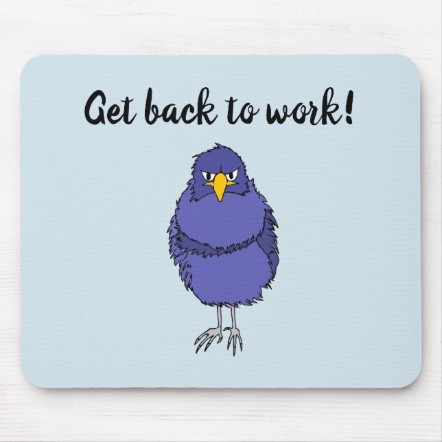 Mousepad com imagem do pássaro não tão feliz (Frente)