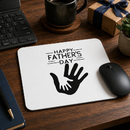 Mousepad com Impressão de Mão do Dia dos Pais Feli