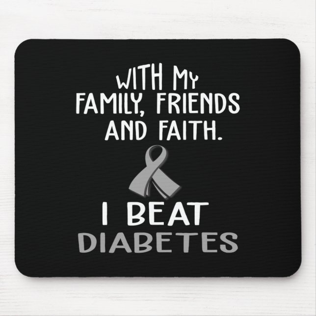 Mousepad Com Minha Família E Fé Eu Derroto A Diabetes (Frente)