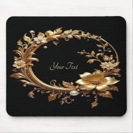 Mousepad com Moldura Ornata Floral Dourada
