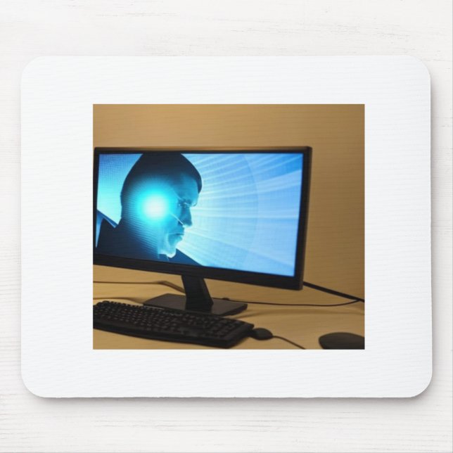 Mousepad com o homem na design de computador (Frente)
