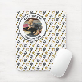 Mousepad com Pegadas e Osso de Cachorro Fofo
